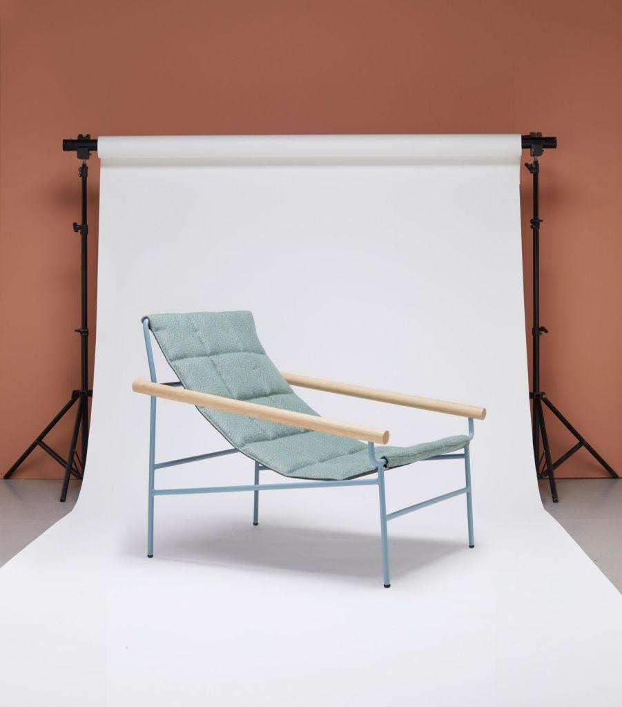 21st Century Carrés Olive Green Fabric Armchair, Indoor , Outdoor, Metal For Sale 2