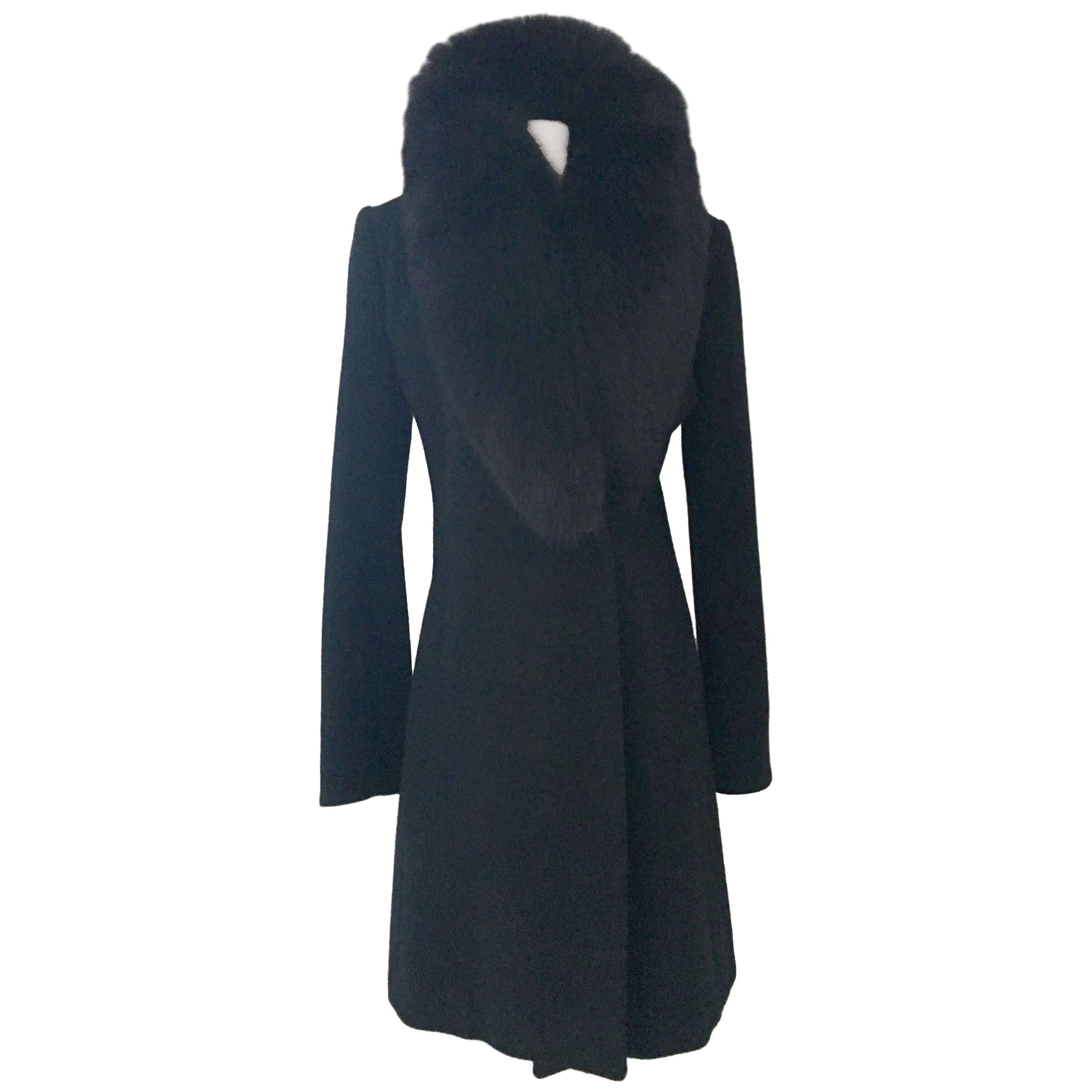21st Century Cashmere & Fox Swing Car Coat By, Marie Gray For St. John
