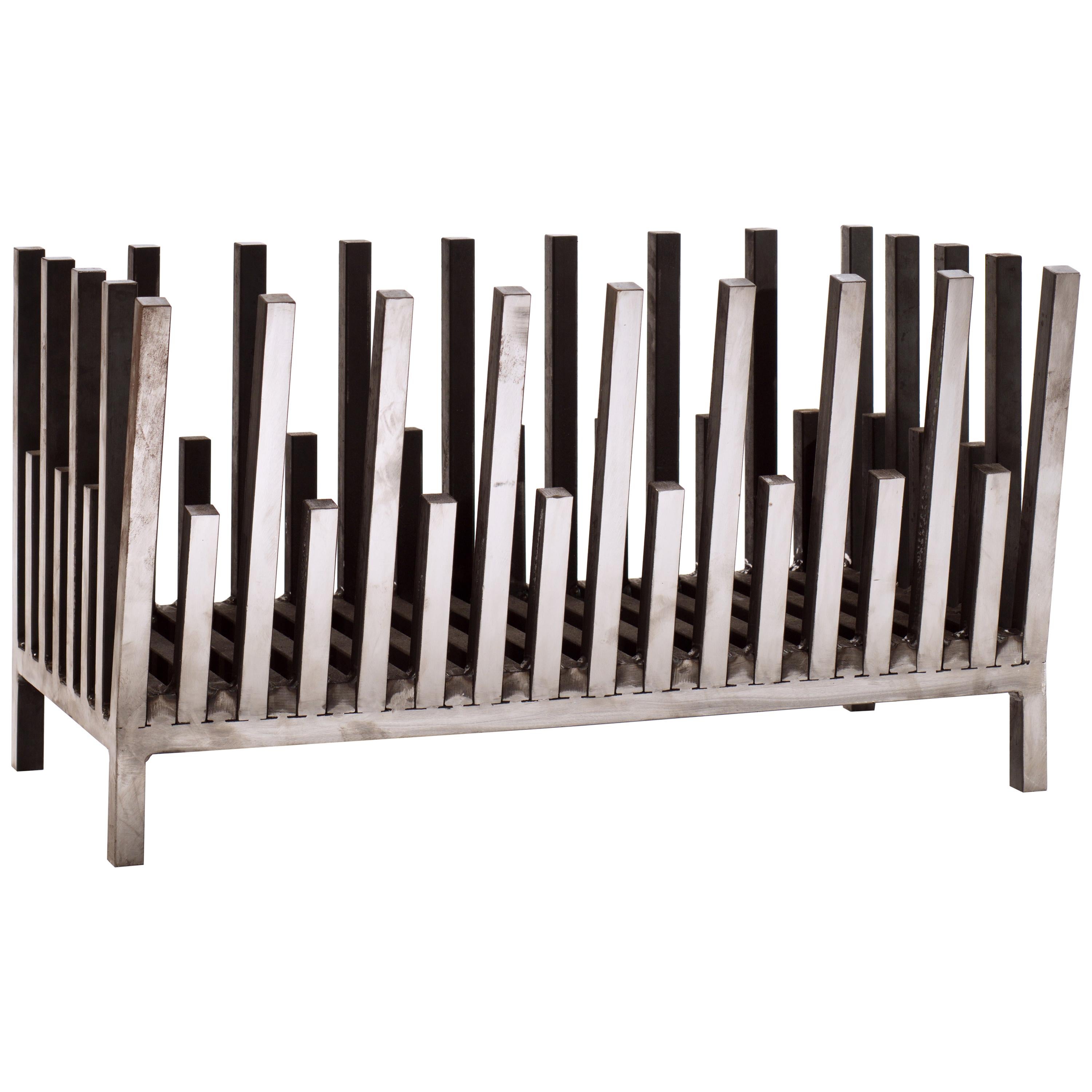 21st Century Castellated Steel Fire Grate, the Steel Grate For Sale