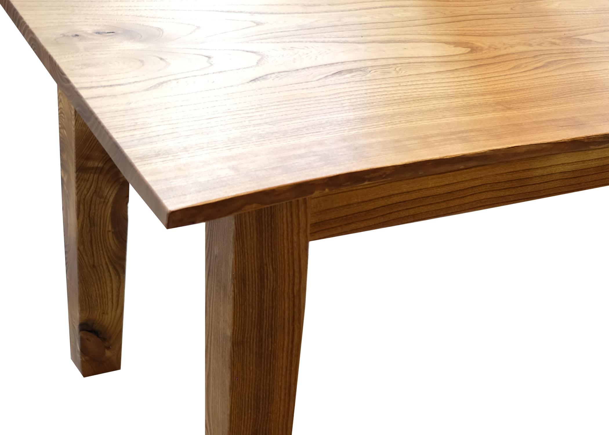 Beautiful catalpa young growth wire brushed textured grain dining table created by Master Craftsman Tim Hagen.