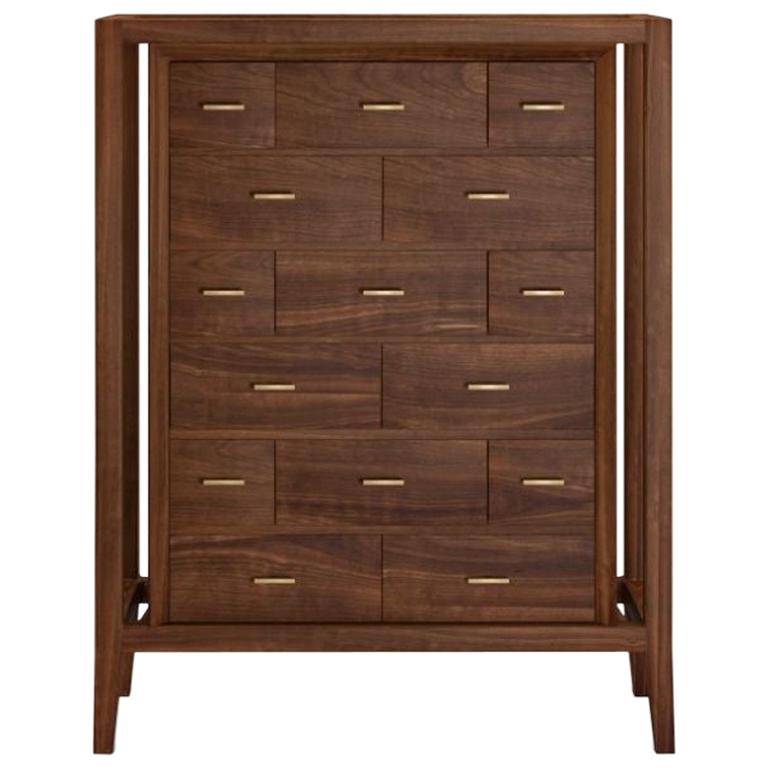 21st Century Caxton Chest of Drawers Walnut Wood For Sale