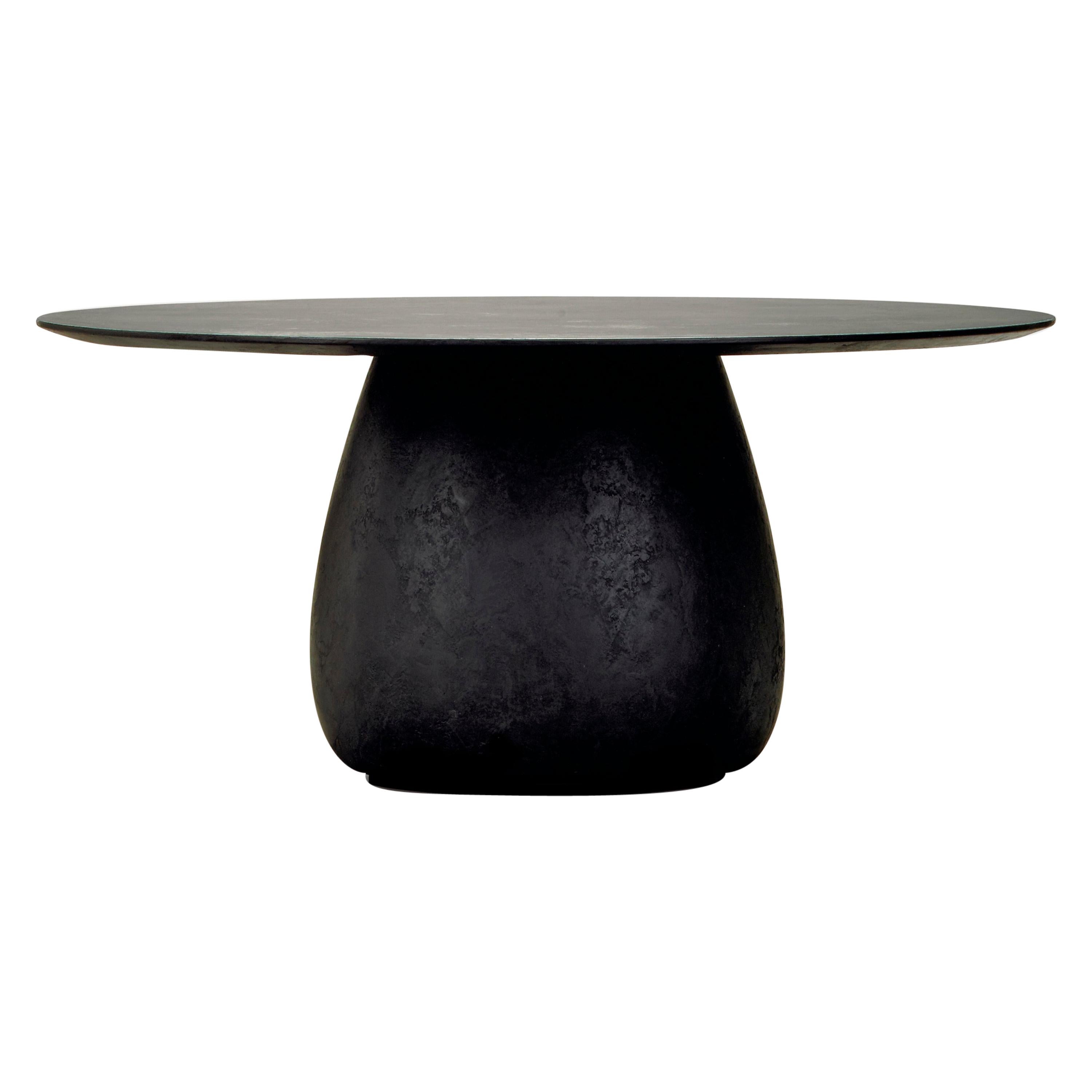 21st Century Ce Studio Dining Table Rigid Polystyrene Artisan Lava Stone Finish For Sale