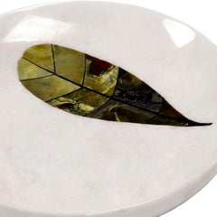 21st Century Centrepiece Pietra Dura Inlay Serpentine Marble Semi Precious White