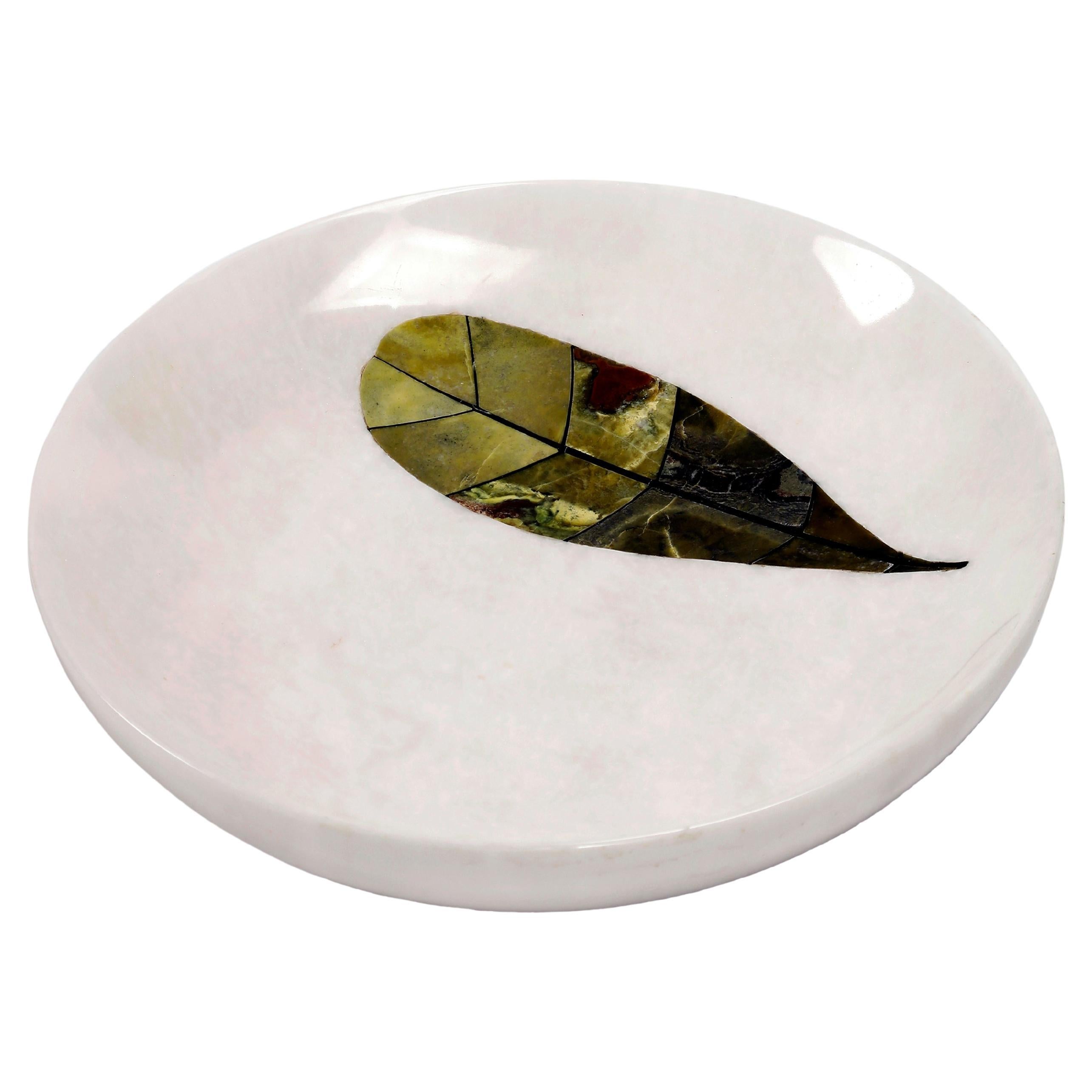21st Century Centrepiece Pietra Dura Inlay Serpentine Marble Semi Precious  White For Sale at 1stDibs