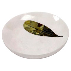 21st Century Centrepiece Pietra Dura Inlay Serpentine Marble Semi Precious White