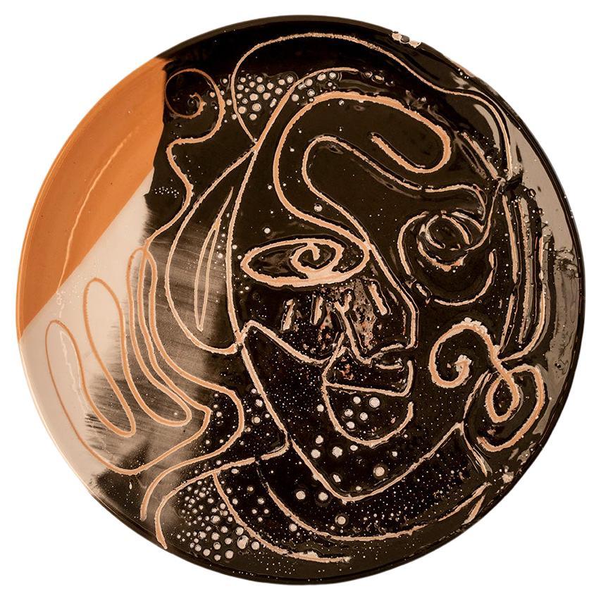 21st Century Ceramic Plate  Engraved by Artists Vincenzo D'alba+Antonio Marras For Sale