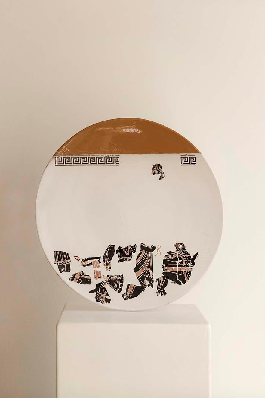 italien Plat en céramique du 21e siècle de la série Kiasmo « Magicna Grecia » du designer Vincenzo D'alba en vente