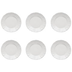 21st Century Vietri Ceramic Set of 6 Dinner Plate White Handmade Made in Italy 