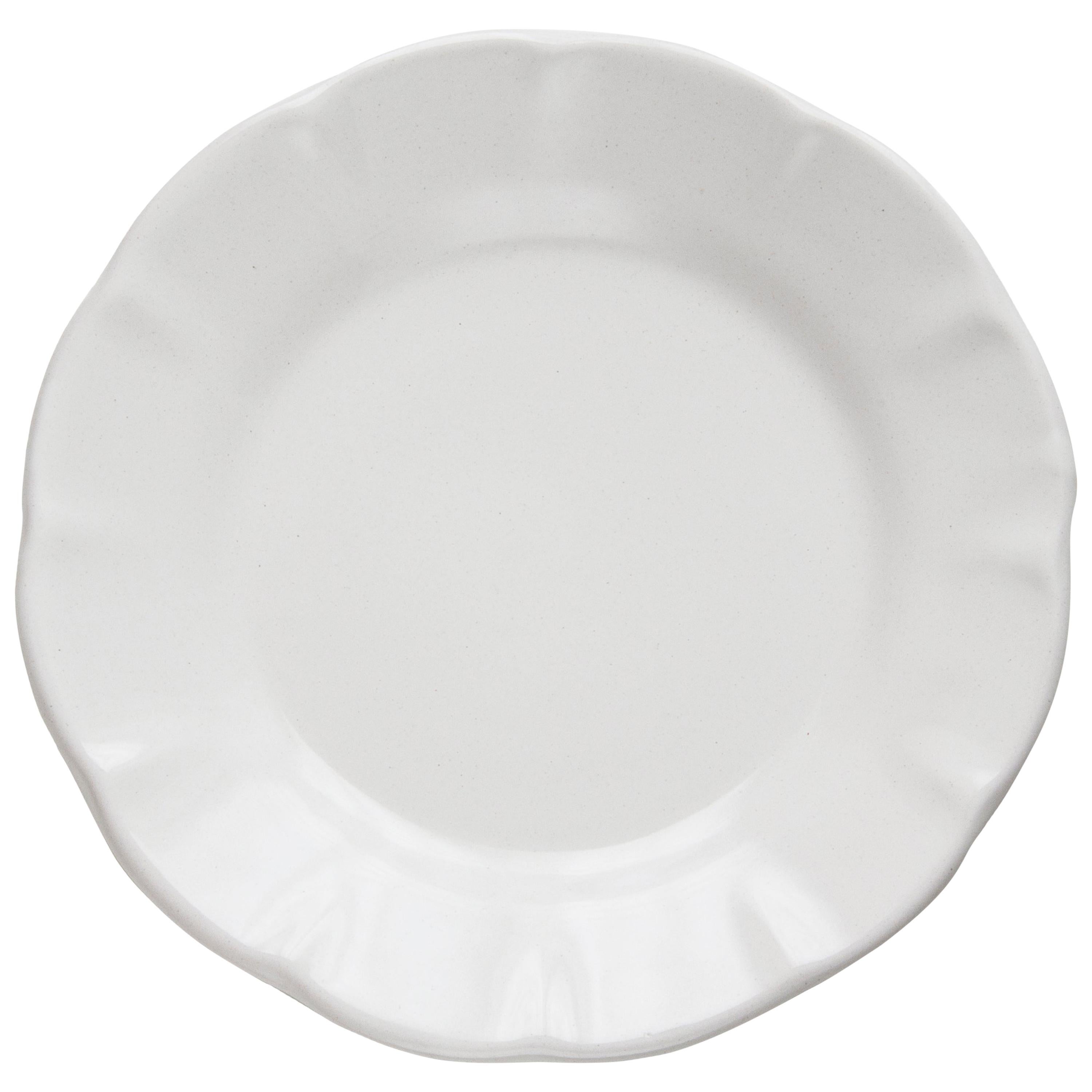 Assiette latérale en céramique blanche du 21e siècle, faite à la main en vente
