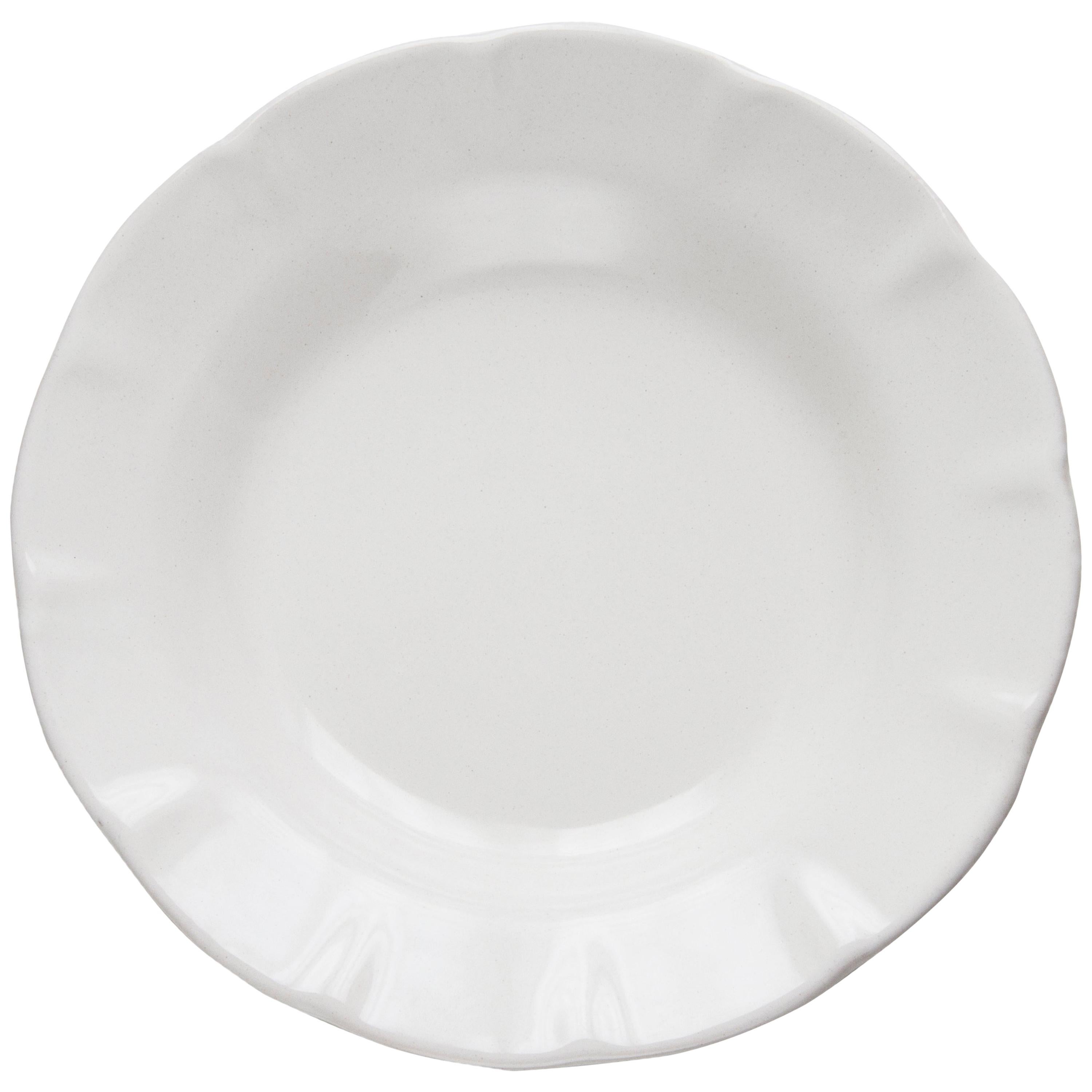 21st Century Ceramic Soup Plate White Handmade For Sale