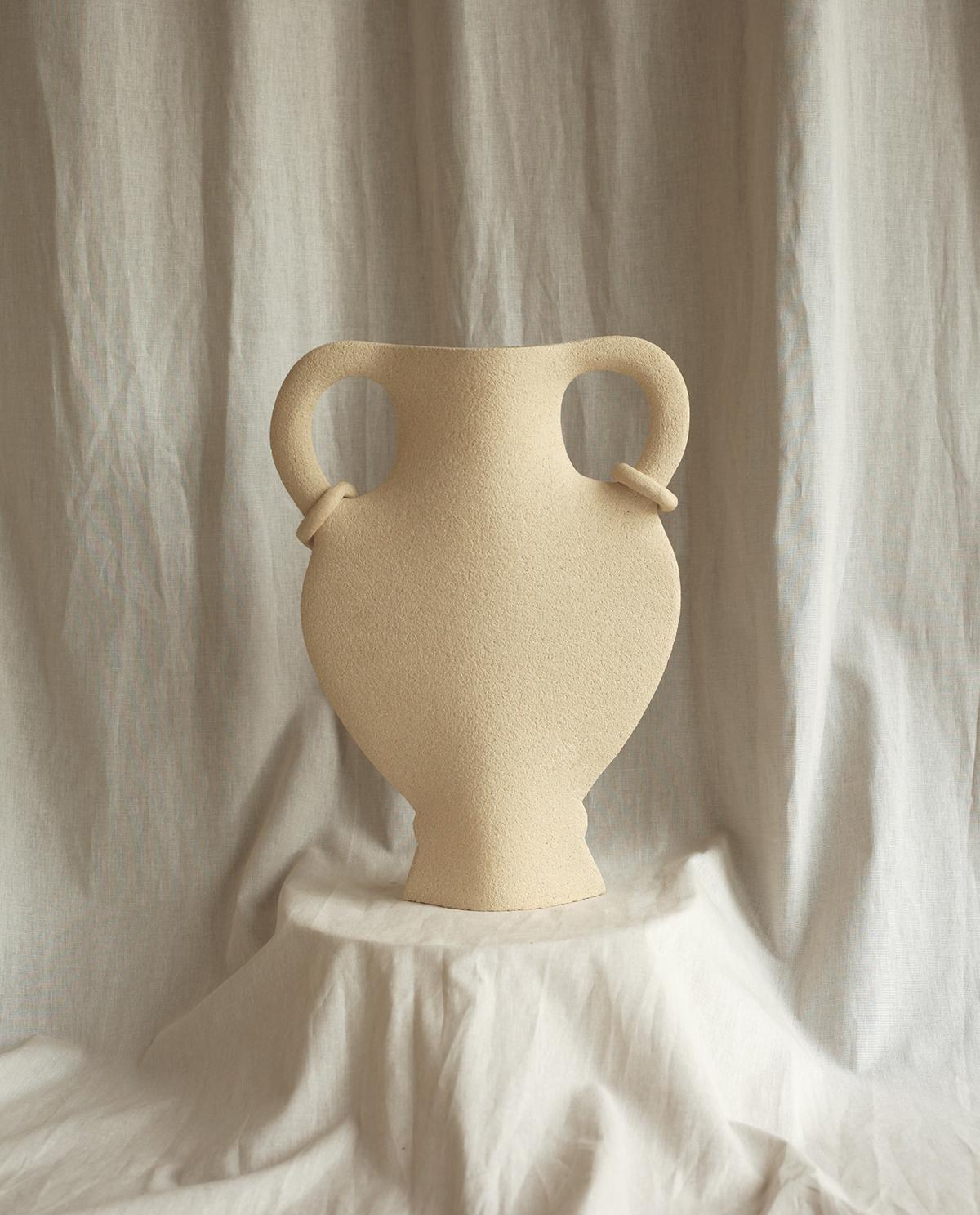 European 21st Century ‘Chain’, in White Ceramic, Hand-Crafted in France For Sale