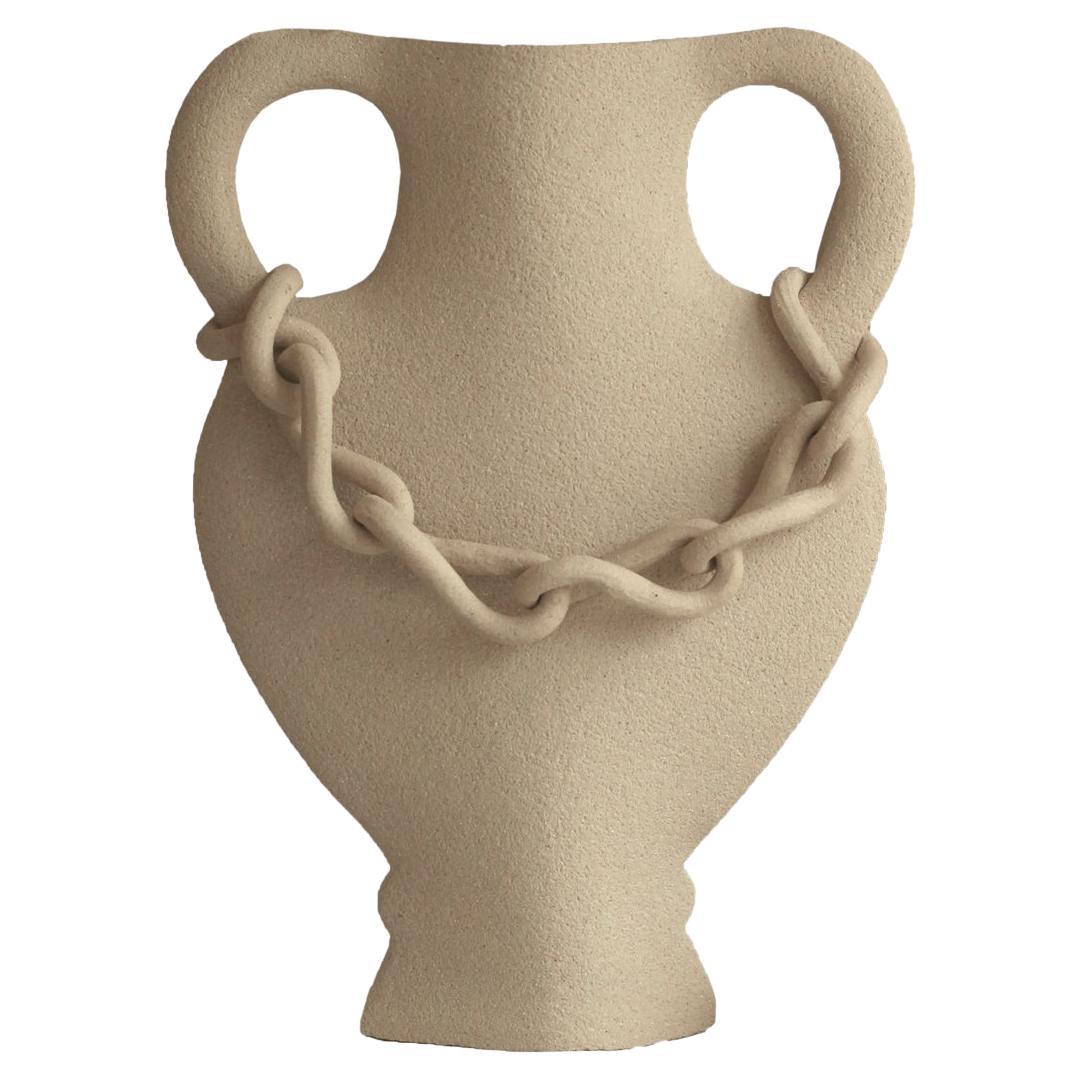 21st Century ‘Chain’, in White Ceramic, Hand-Crafted in France For Sale