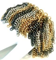 21st Century Chain Link Metal 3 Tone Fringe Bracelet