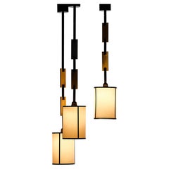 21st Century Chain Pendant Set of 3, in Brushed Brass and Dark Bronze, by Duistt