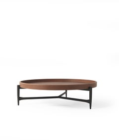 21st Century Chambers Central Table in Saddle Leather by Gianfranco Ferré Home