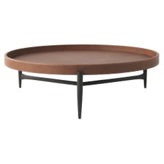 21st Century Chambers Central Table in Saddle Leather by Gianfranco Ferré Home