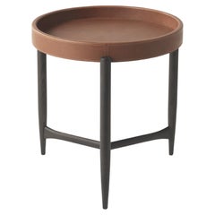 21st Century Chambers Side Table in Saddle Leather by Gianfranco Ferré Home