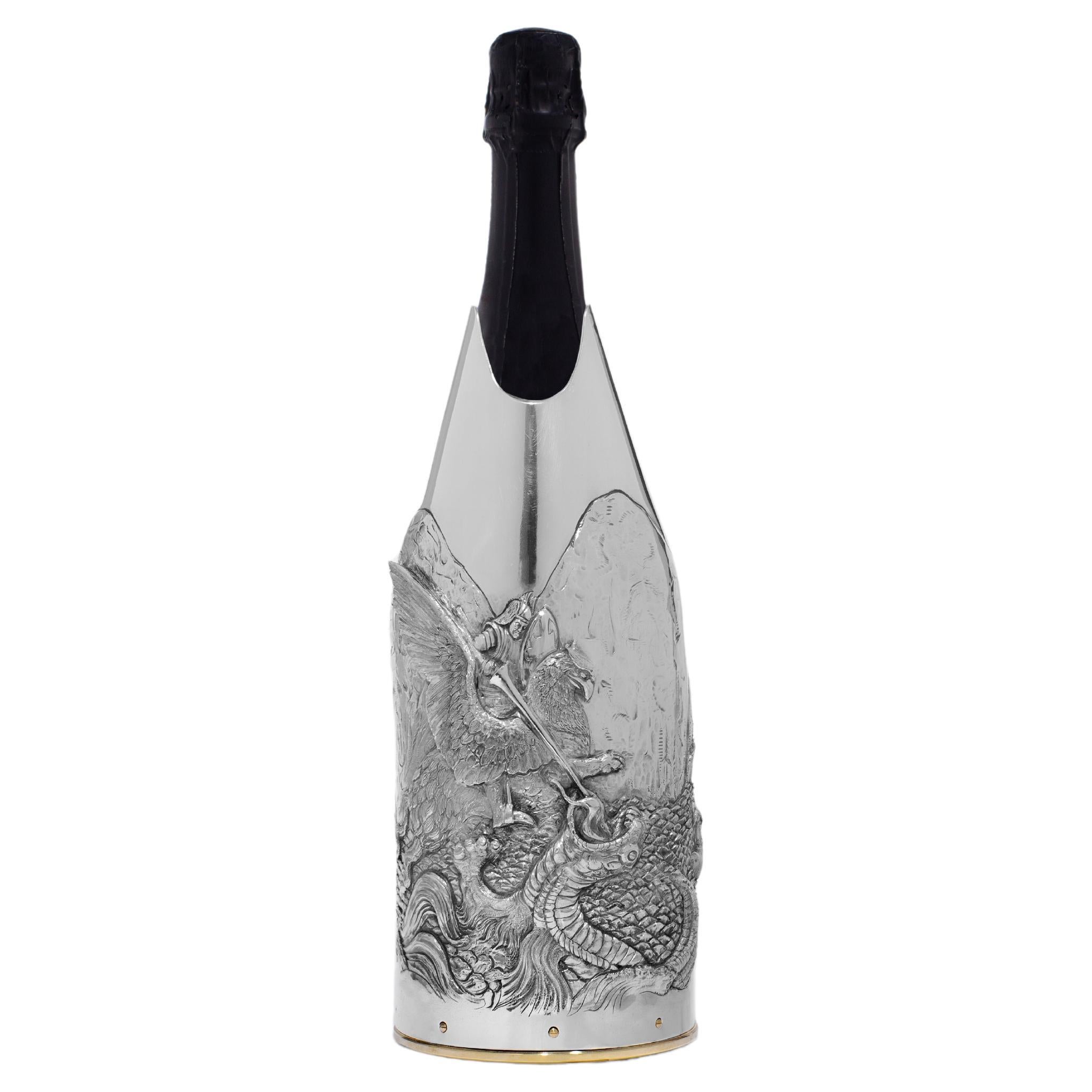 K-Over Champagne 21st Century, Solid Pure Silver, Ariosto, Italy For Sale