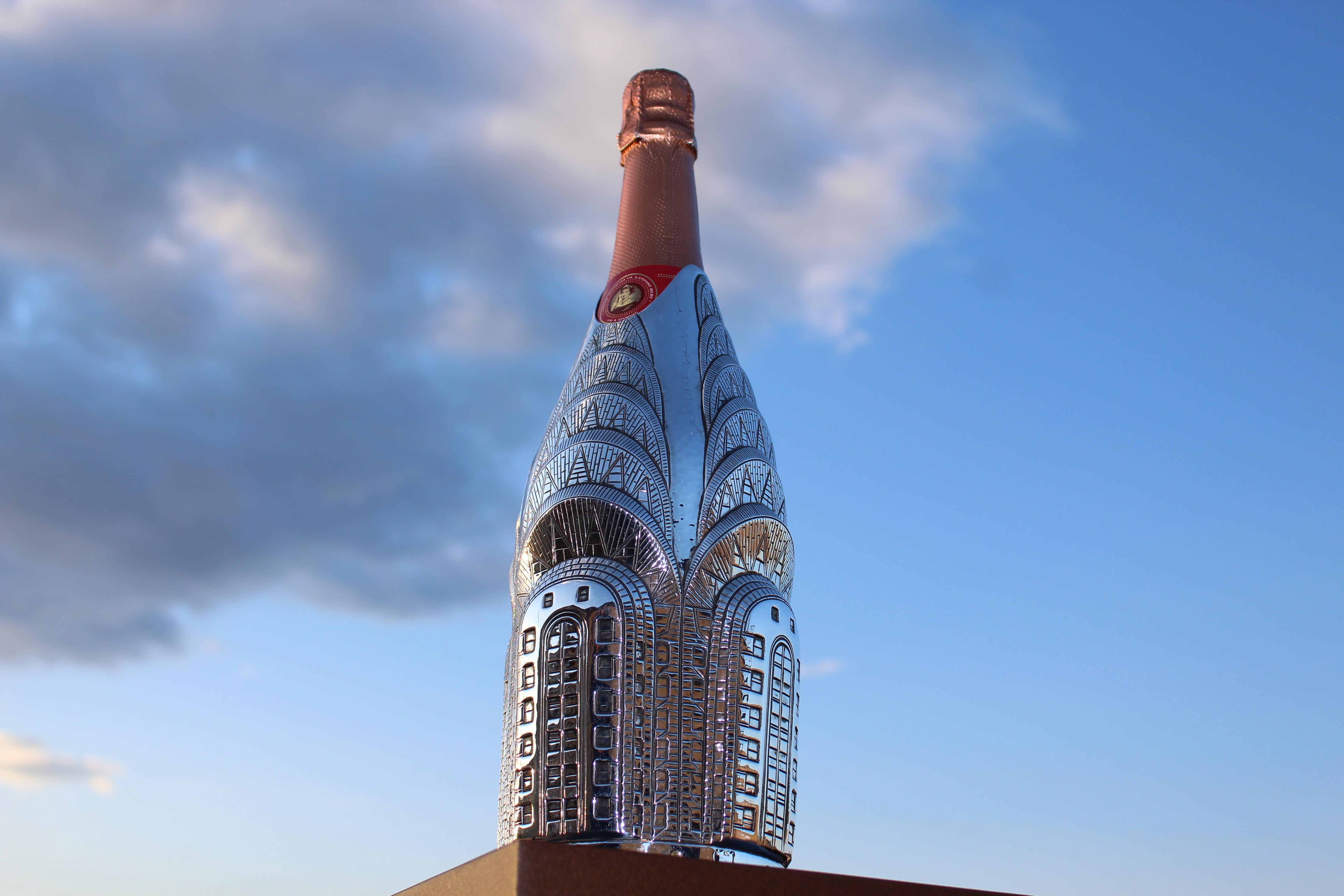 K-Over Champagne 21st Century Solid Pure Silver, Chrysler Building, Italy In New Condition For Sale In Firenze, IT