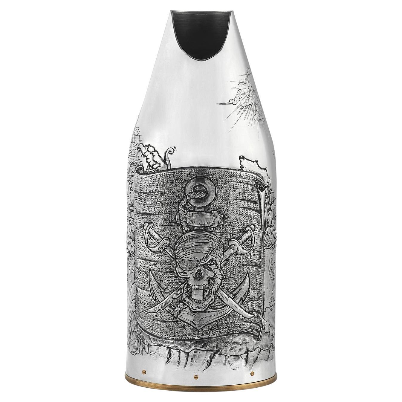 K-OVER Champagne, 21st Century, Solid Pure Silver, Pirates Story, Italy For Sale