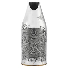 K-OVER Champagner, 21. Jahrhundert, massives reines Silber, Pirate Geschichte, Italien