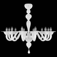 Kronleuchter des 21. Jahrhunderts, 12 Arme, Seiden-Muranoglas von Multiforme, auf Lager