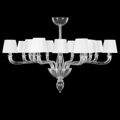 Araña Siglo XXI 14 Brazos Cristal Murano Transparente+Lámparas by Multiforme