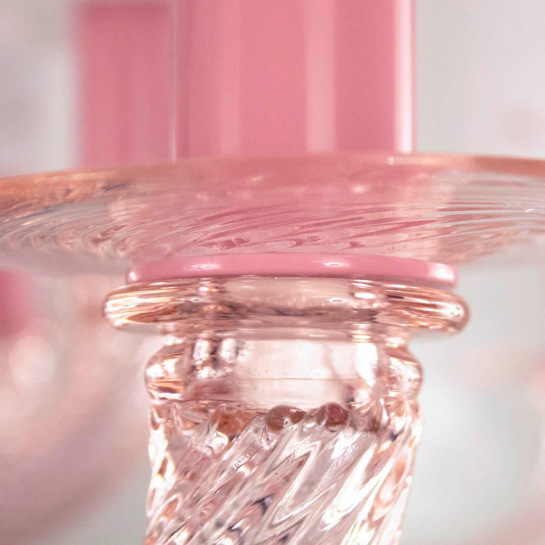 Blown Glass 21st Century Chandelier 18Arms Light Pink Murano Glass by Multiforme in stock For Sale