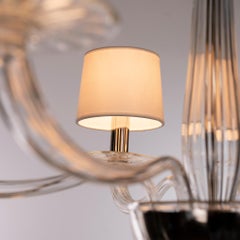 21st Century Chandelier 6 Lights Clear Murano Glass by Multiforme