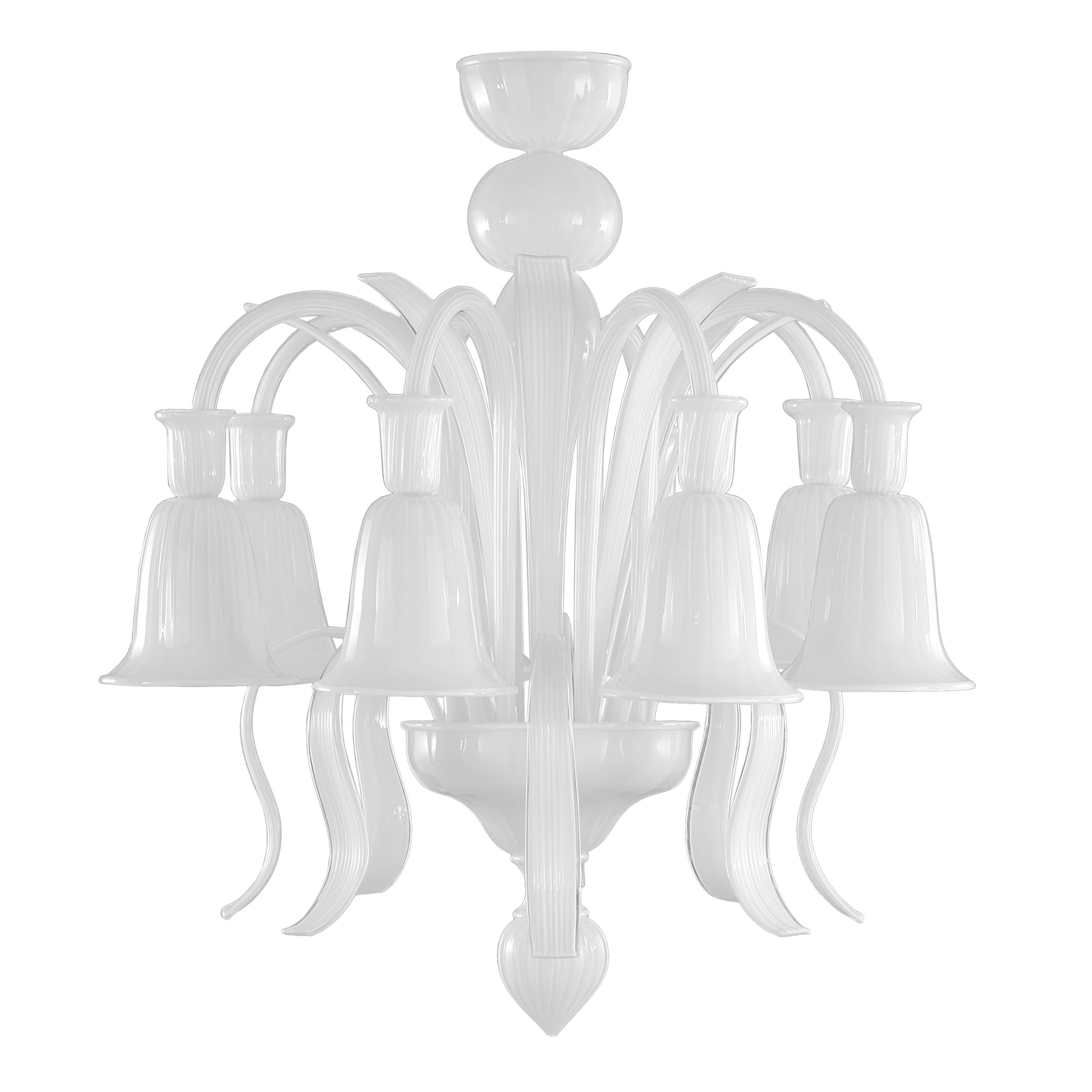 Vetro soffiato Lampadario del XXI secolo a 8 bracci in vetro di Murano grigio di Multiforme in stock in vendita