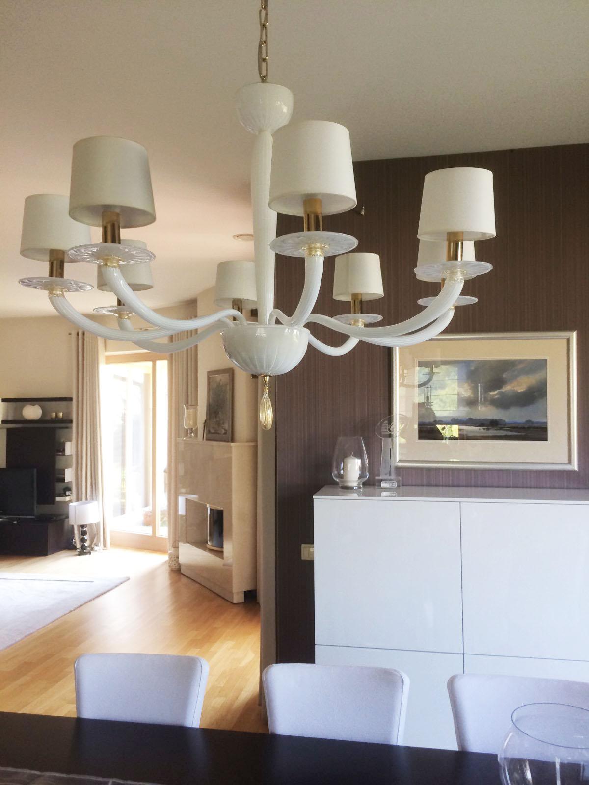 Contemporary 21st Century Chandelier 8 Lights Moka Murano Glass by Multiforme in stock For Sale