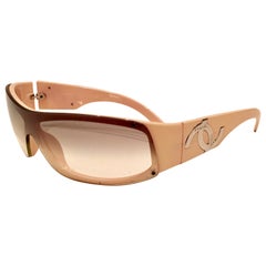 21st Century Chanel Pink & Chrome "CC" Logo Infinity Sunglasses