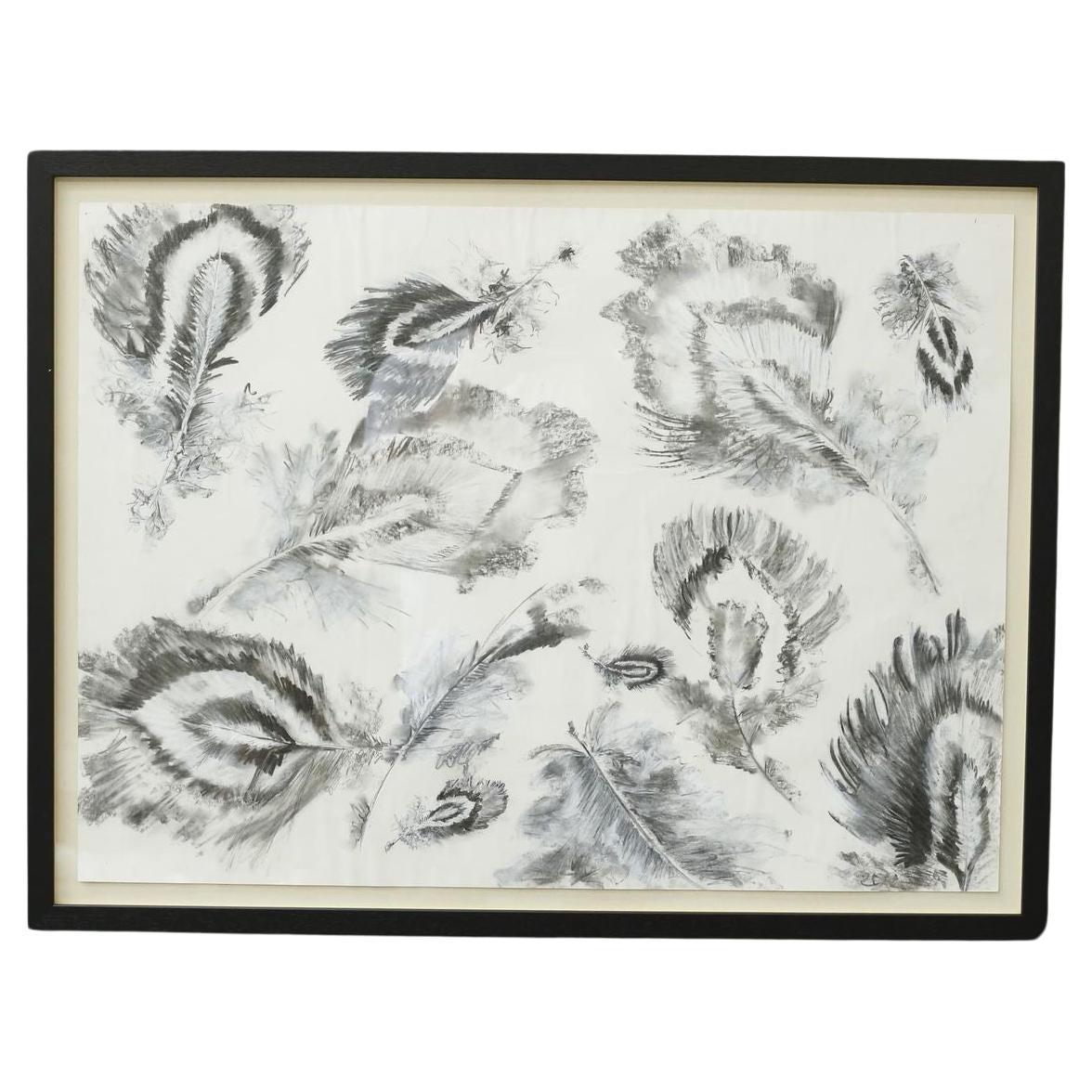 Opere d'arte a carboncino e gesso del XXI secolo - Piume 2