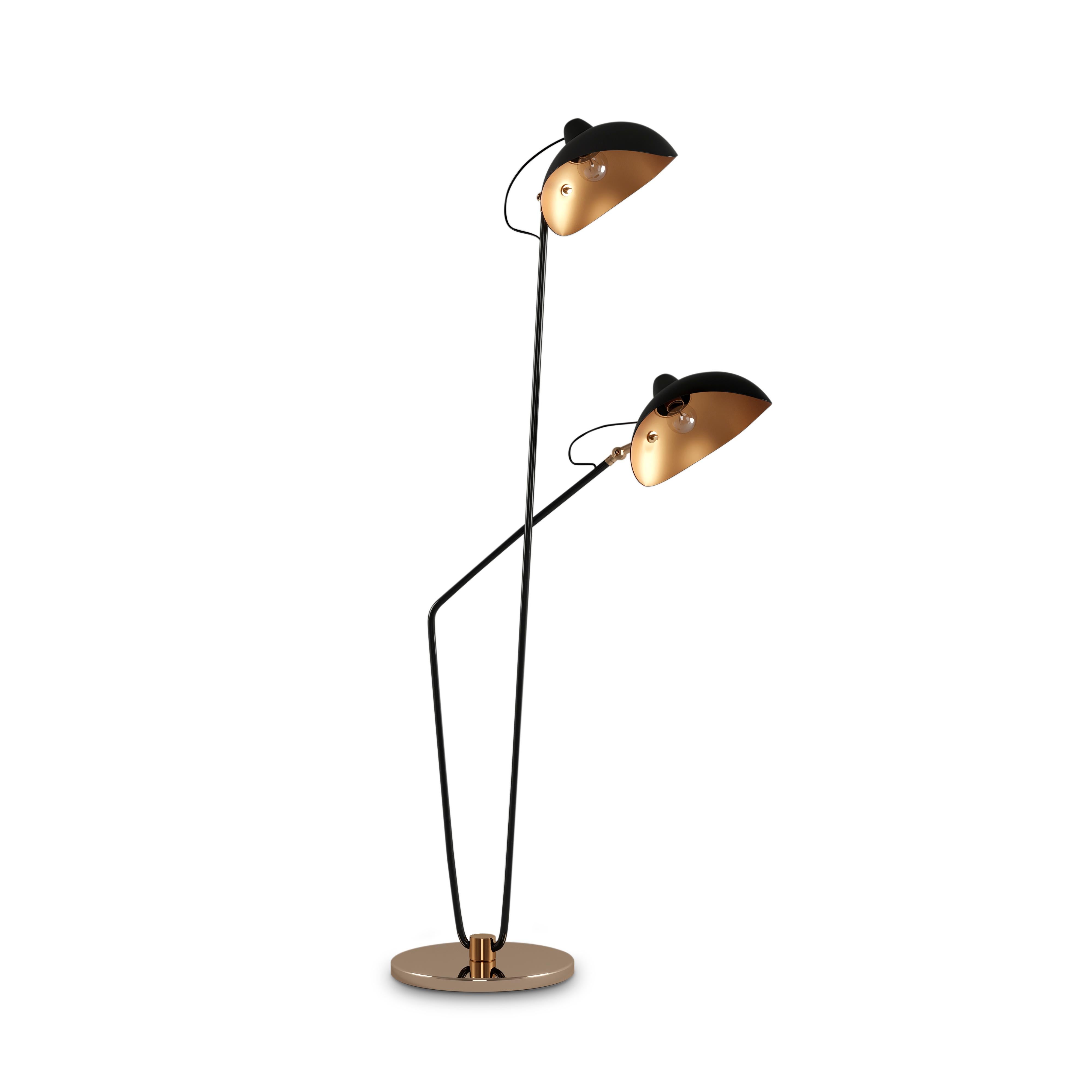 Contemporary 21st Century Chelsea Floor Lamp Brass Aluminium by Creativemary For Sale