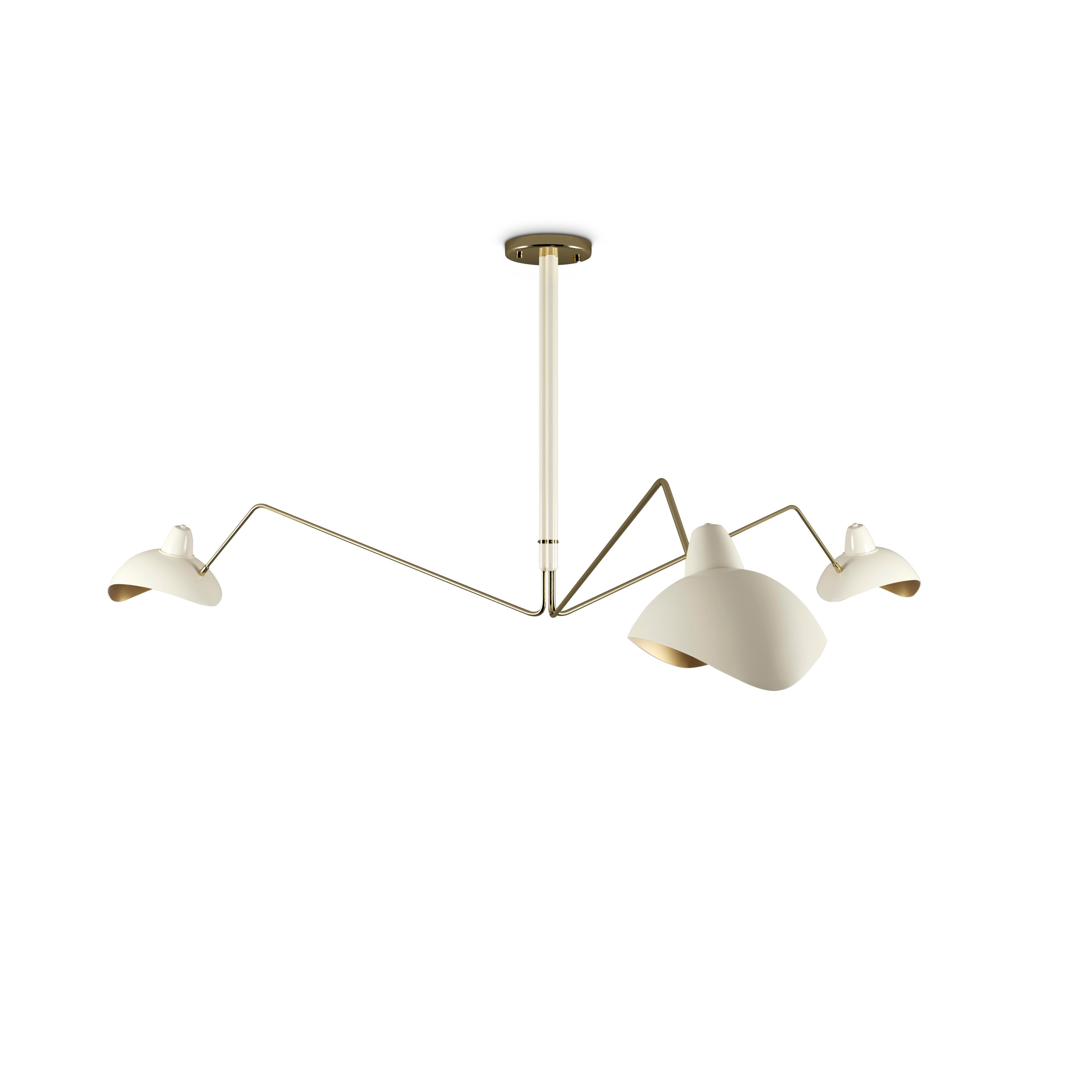 Contemporary 21st Century Chelsea Suspension Lamp Brass Aluminium by Creativemary For Sale
