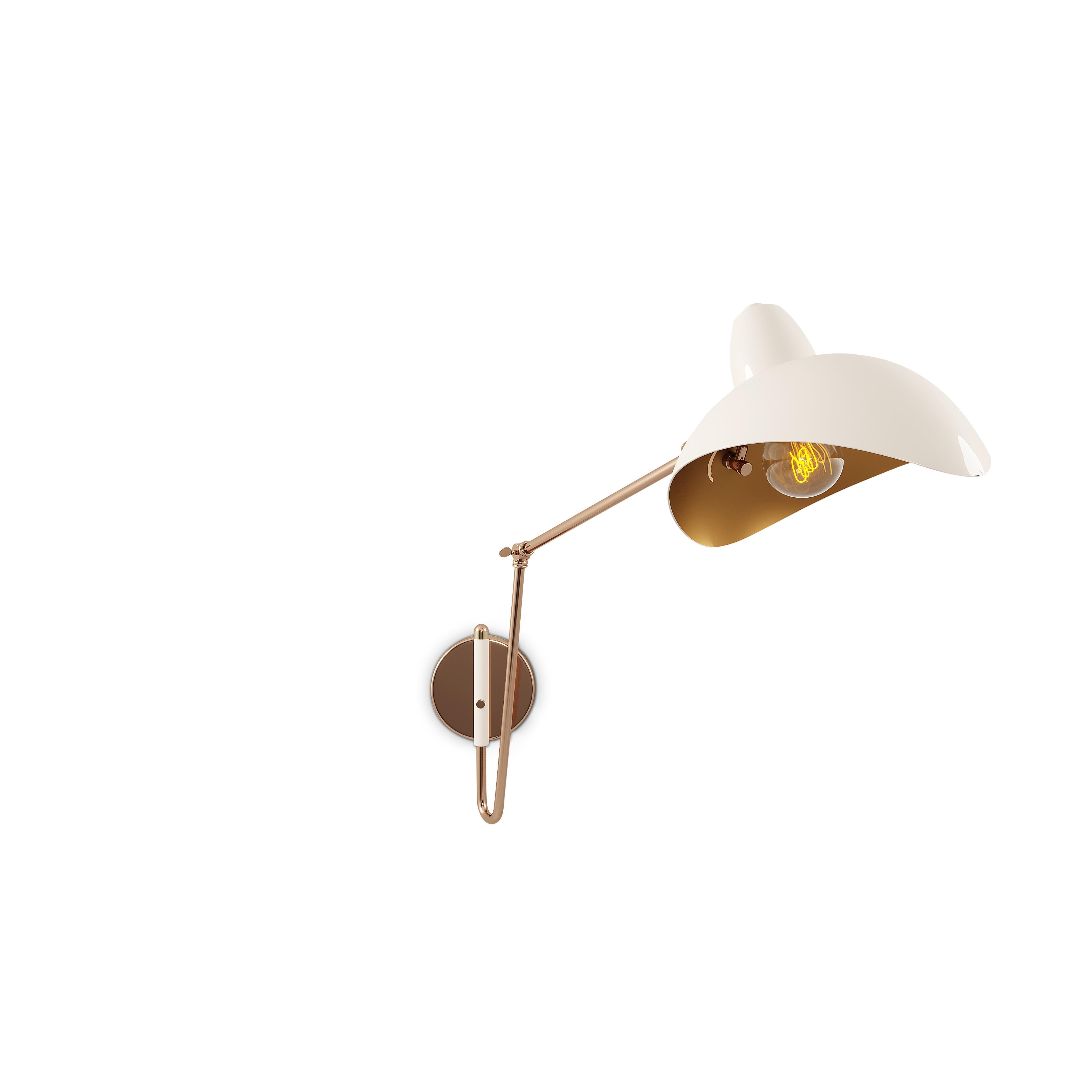 21st Century Chelsea Wall Lamp Brass Aluminium Made in Portugal by Creativemary In New Condition For Sale In RIO TINTO, PT