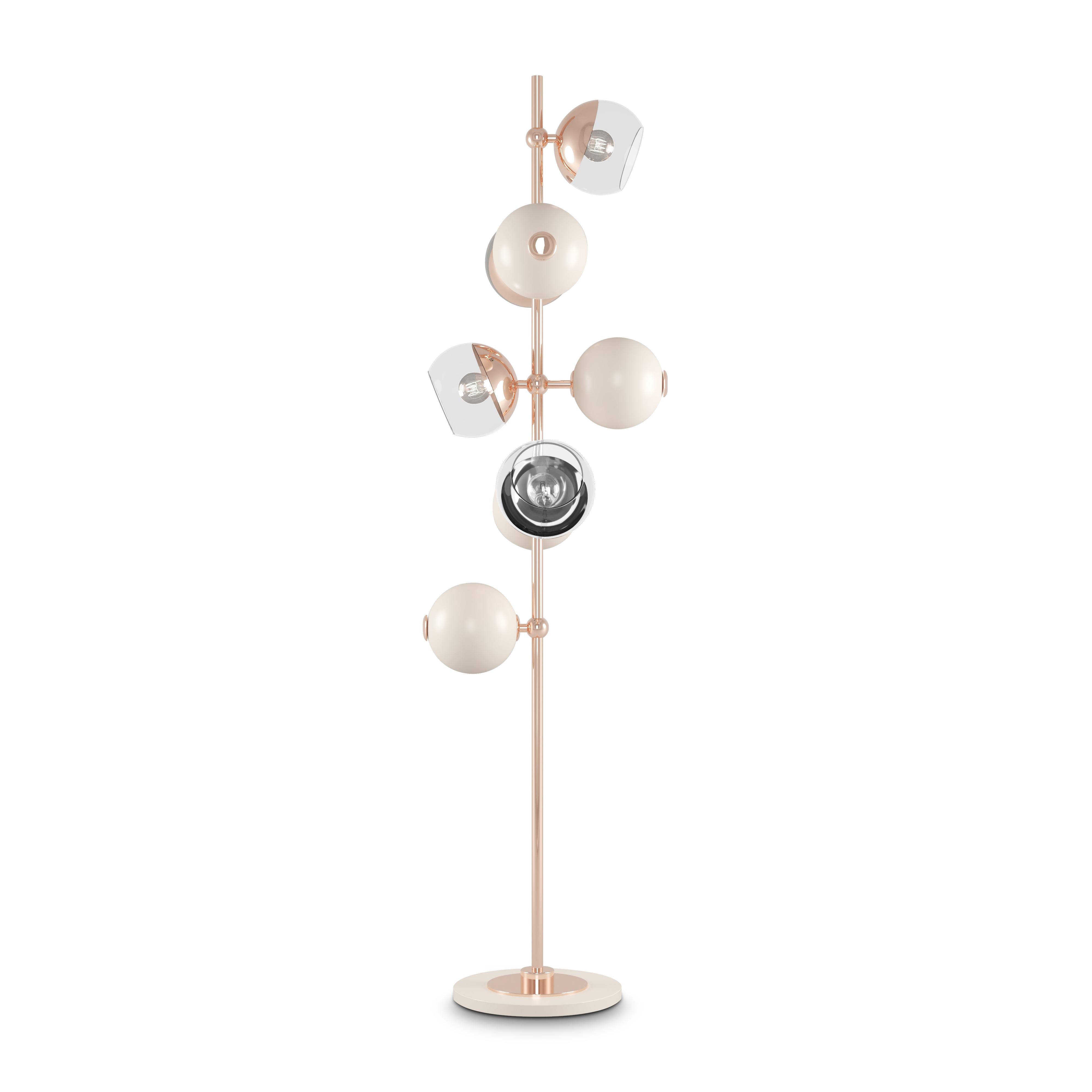 21st Century Cherries Floor Lamp Brass Glass by Creativemary In New Condition For Sale In RIO TINTO, PT