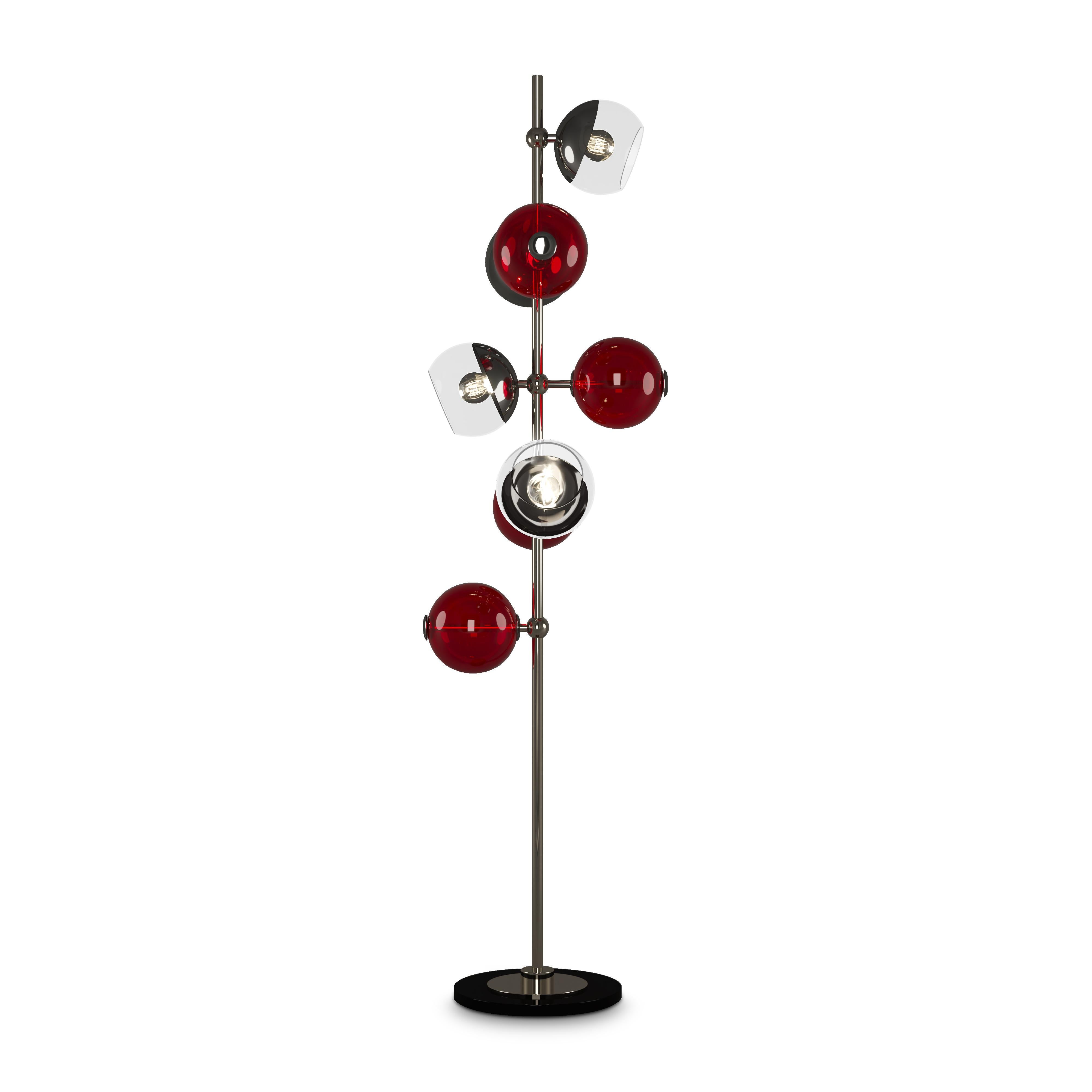 21st Century Cherries Floor Lamp Brass Glass by Creativemary For Sale 1