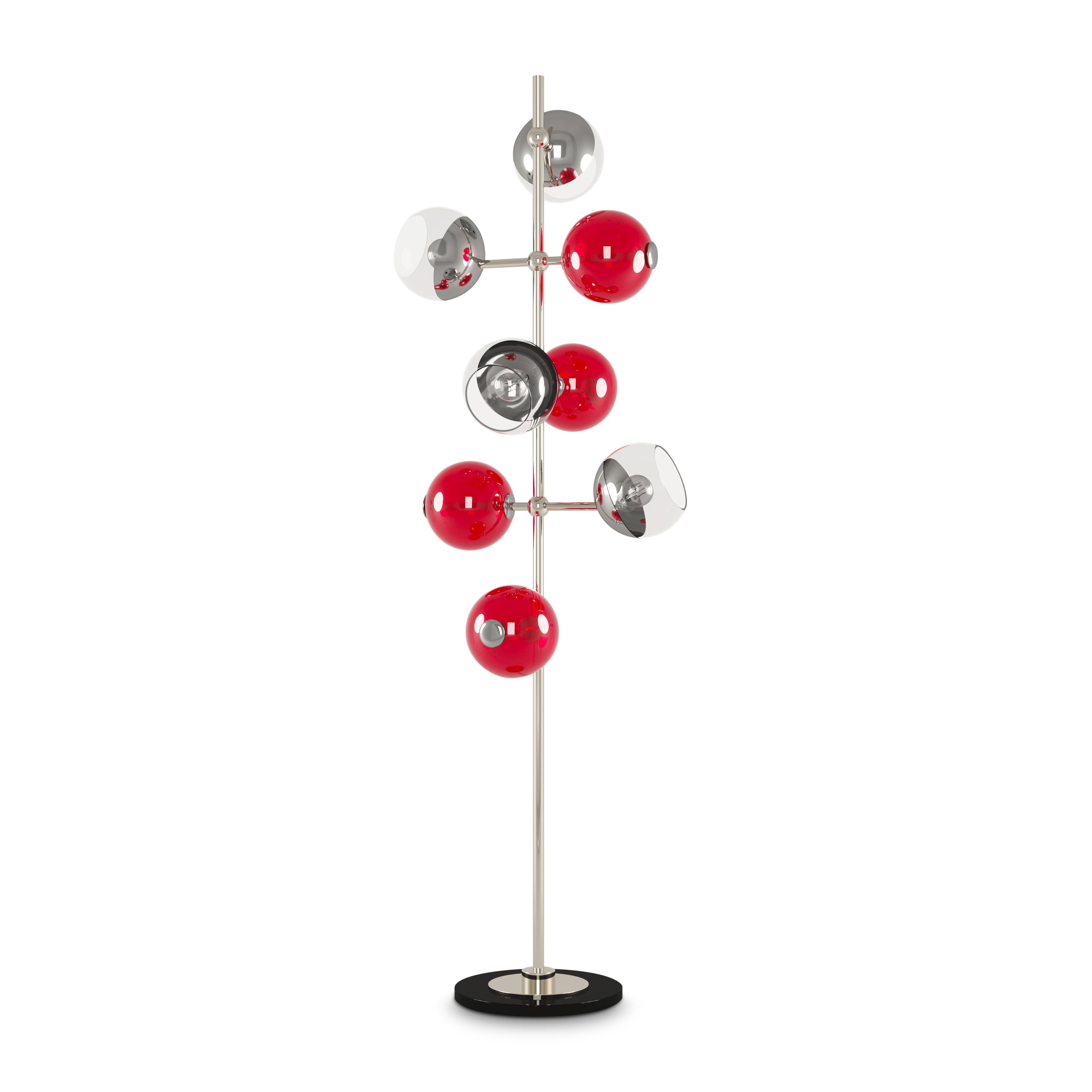 21st Century Cherries Floor Lamp Brass Glass by Creativemary For Sale 2