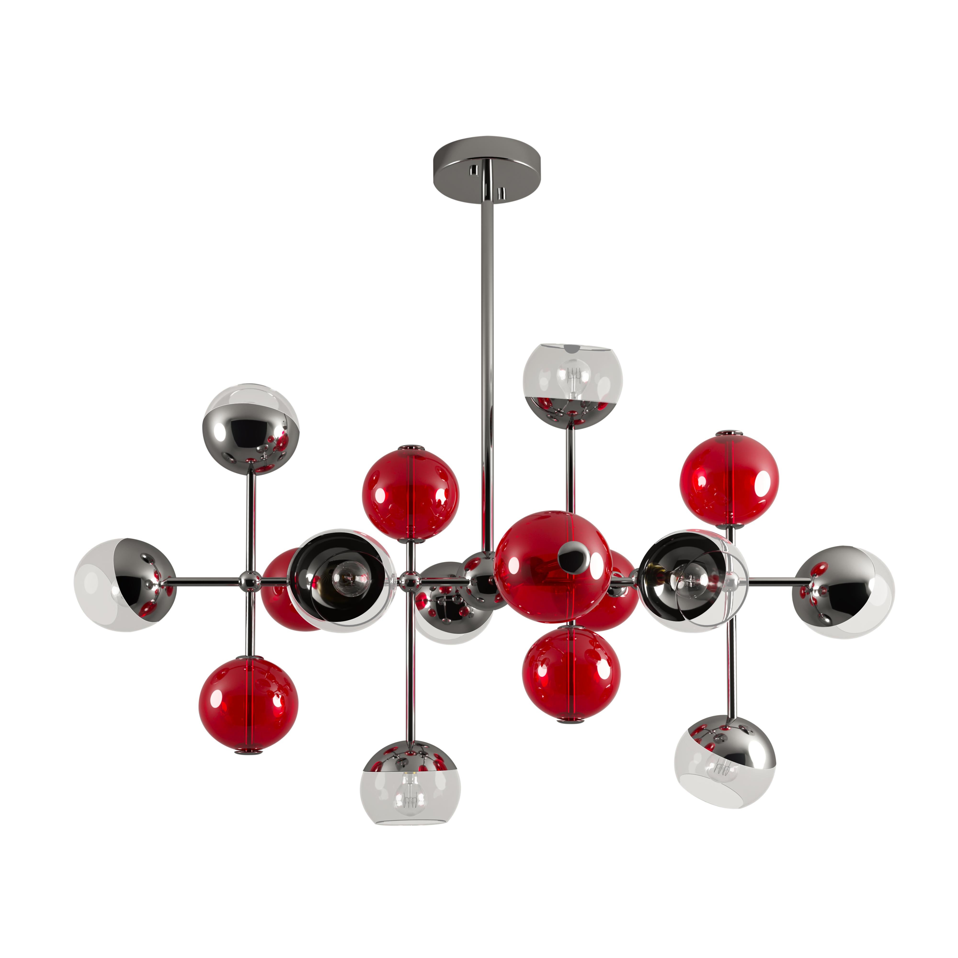 21st Century Cherries Suspension Lamp Brass Glass by Creativemary For Sale 2