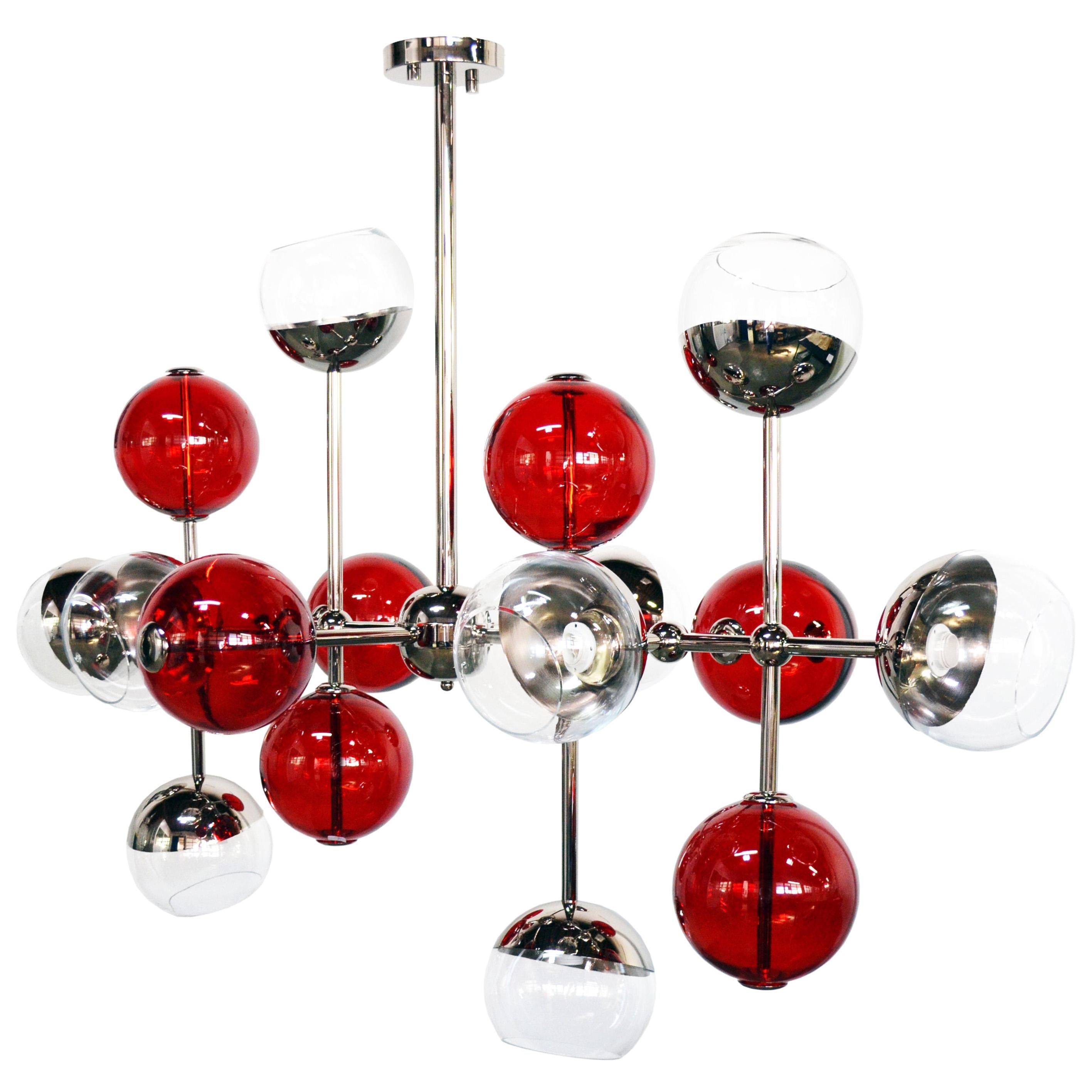 21st Century Cherries Suspension Lamp Brass Glass by Creativemary