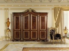 21st Century Chest of Drawers with Solid Wood and Walnut Finish by Modenese