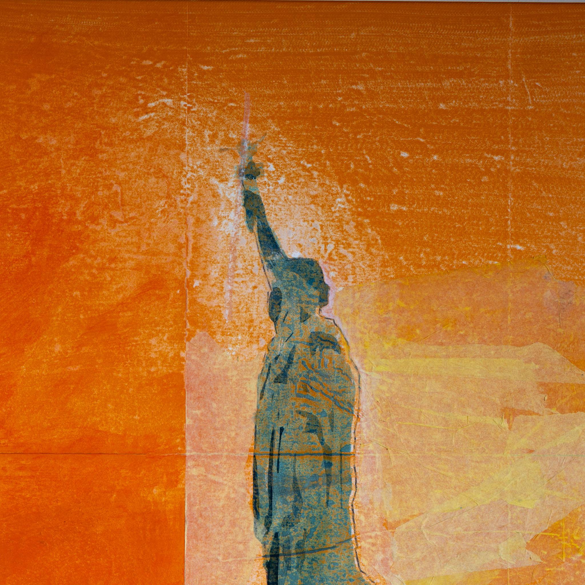 Peint à la main 21ème siècle Christiane Wachter (I. 1966) Statue de la Liberté en vente