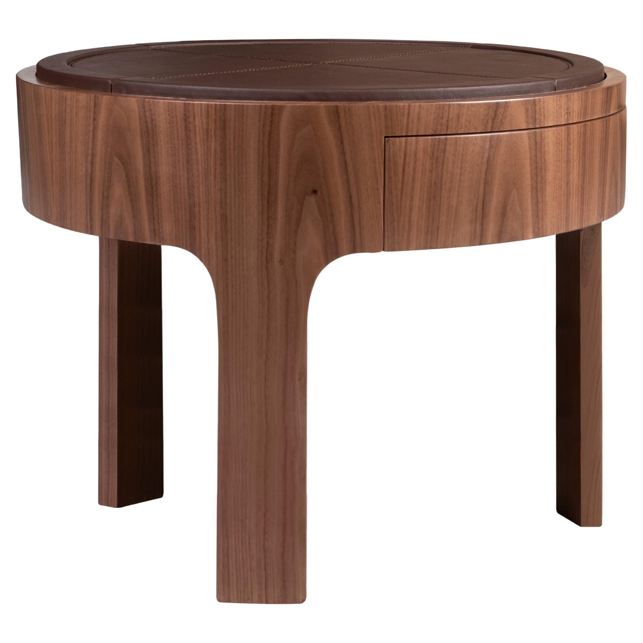 21st Century Churchill Bedside Table Walnut Wood by Wood Tailors Club