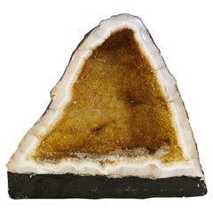 21st Century Citrine Cathedral Crystal with Flat Base