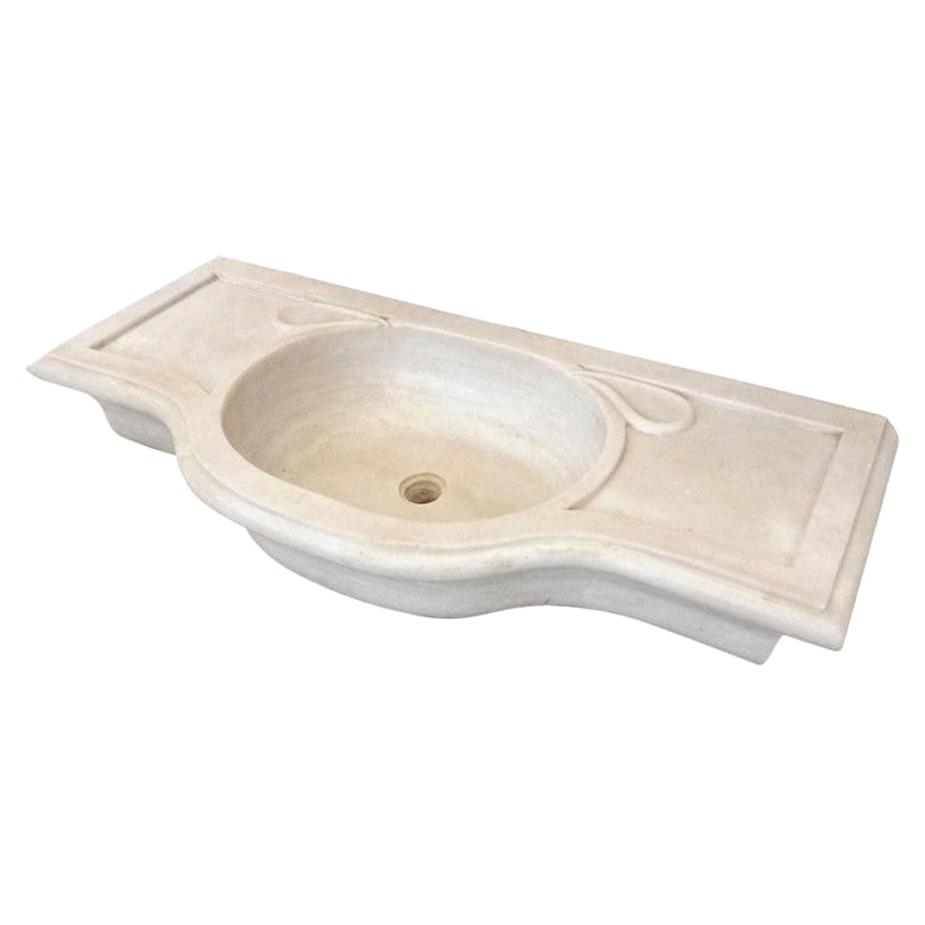 Classical Style Carved Marble Stone Sink Basin  For Sale