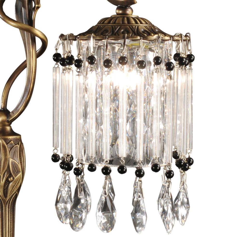 Art nouveau 21e siècle, cristal clair et bruni  Lampe de table en bronze de style Liberty  en vente
