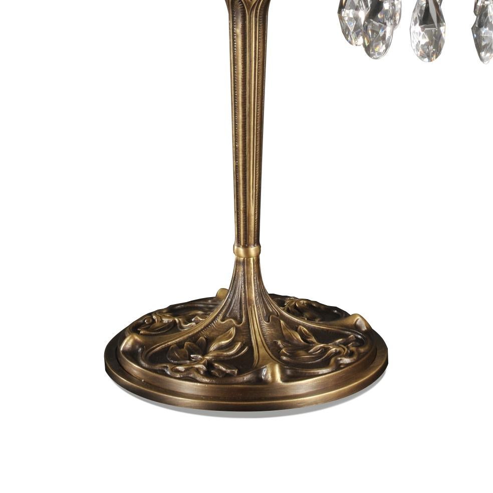 Italian 21st-Century, Clear crystal and burnished  Bronze Table Lamp in Liberty Style  For Sale