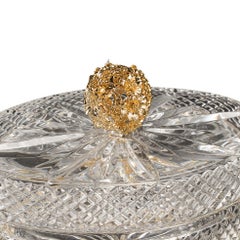 21e siècle, boîte en cristal clair et bronze doré