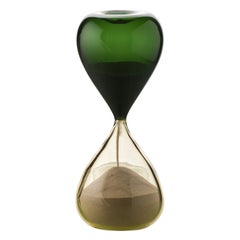 Lunette d'horloge Clessidra du 21e sicle en vert pomme/jaune paille